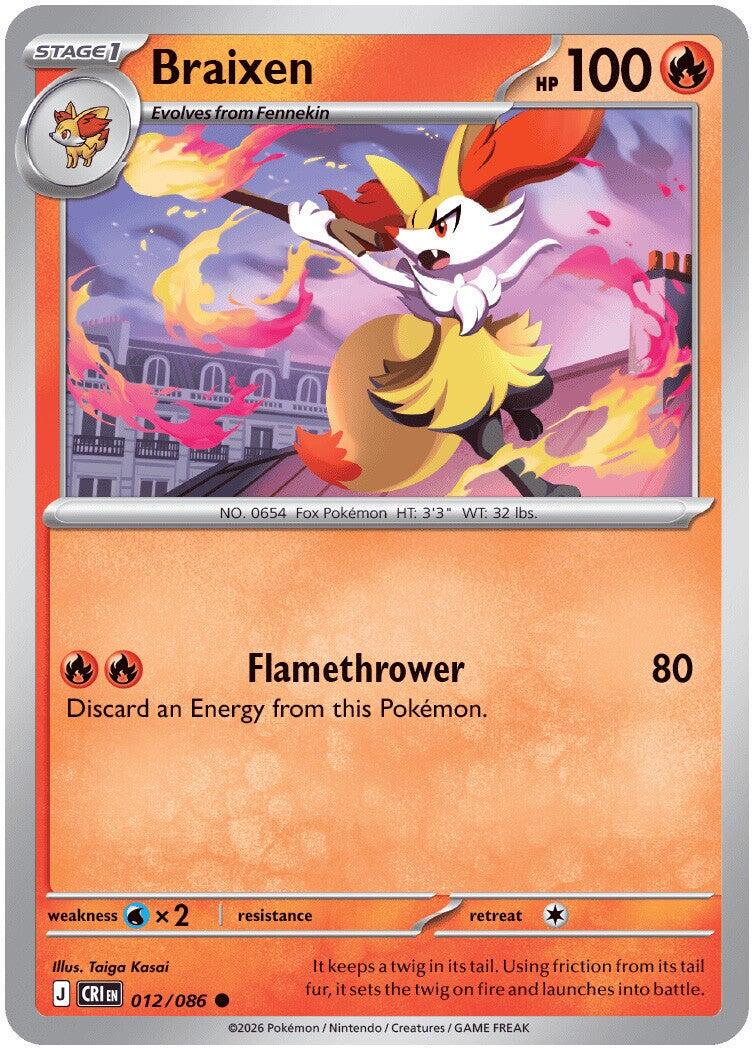 Braixen 012/086 (Reverse Holographic)